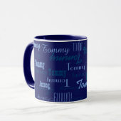 Cool und blau, erstellen Sie Ihr eigenes Namensmus Tasse (Vorderseite Links)