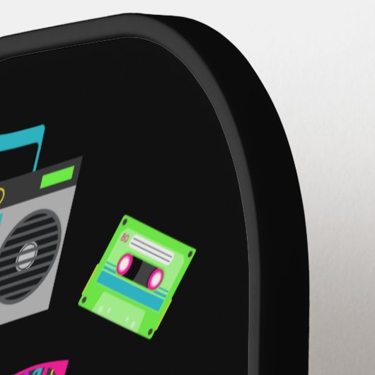 Cool und farbenfroh I Liebe des 80ers | Name Pickleball Schläger (Linke Seite)