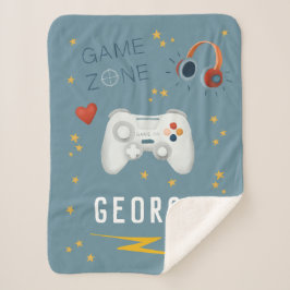 Cool und Fun Boys Blue Gaming Kids Sherpadecke