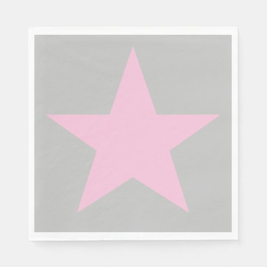 Cool und funky Pink und Gray Star individuell eins Serviette (Vorderseite)
