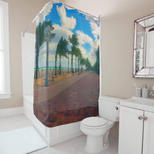 Cool und gemütlich am Hollywood Beach Duschvorhang (Beispiel)