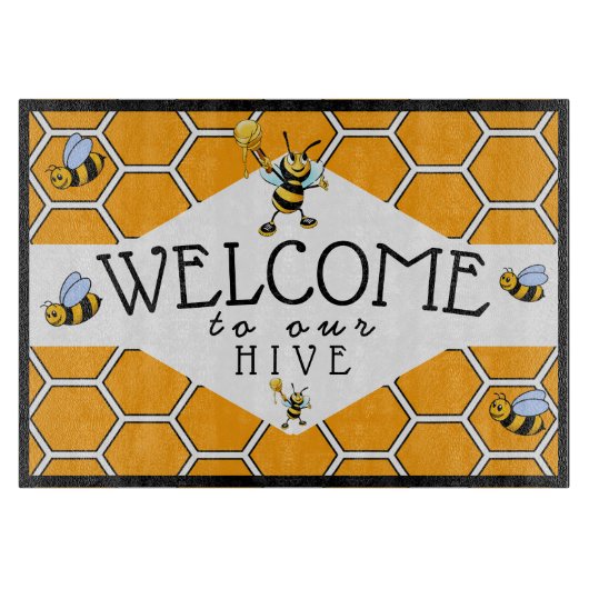 Cool und Niedlich Willkommen in unserem Bienenstoc Schneidebrett (Vorderseite)
