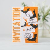 Cool und Spaß, Front-to-Back Halloween Einladung (Stehend Vorderseite)