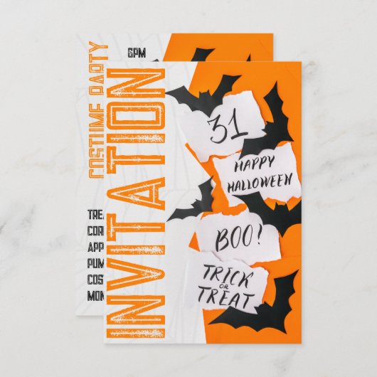 Cool und Spaß, Front-to-Back Halloween Einladung (Vorne/Hinten)