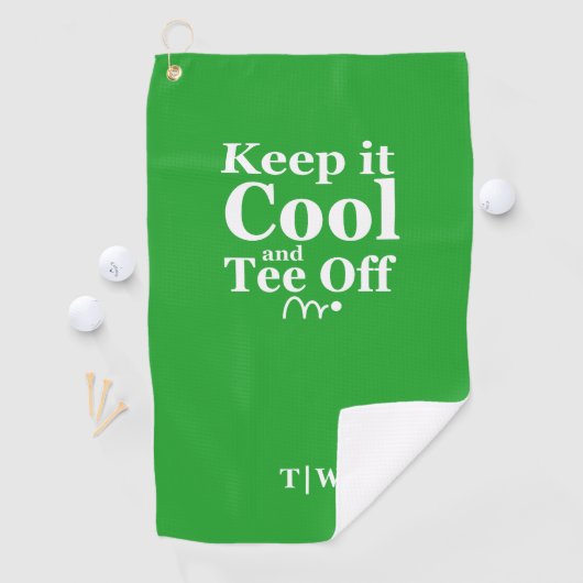 Cool und T-Shirt von Initialen behalten Golfhandtuch (Insitu)
