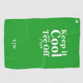 Cool und T-Shirt von Initialen behalten Golfhandtuch (Horizontal)
