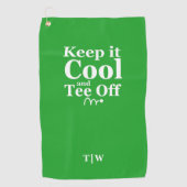 Cool und T-Shirt von Initialen behalten Golfhandtuch (Vorderseite)
