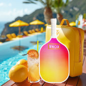 Cool und trendy tropische Ombre Pink und Gelb Pickleball Schläger