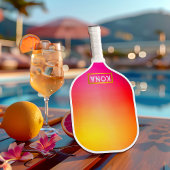 Cool und trendy tropische Ombre Pink und Gelb Pickleball Schläger