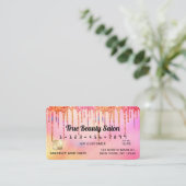 Cool Unicorn Rosa Holographic Glitzer Tropfen Guts Visitenkarte (Stehend Vorderseite)