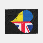 Cool Union Jack And Ukraine Flag For Proud Ukraini Fleecedecke (Vorderseite (Horizontal))