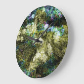 Cool, unique, trendy digital art of flower pattern große wanduhr (Winkel)