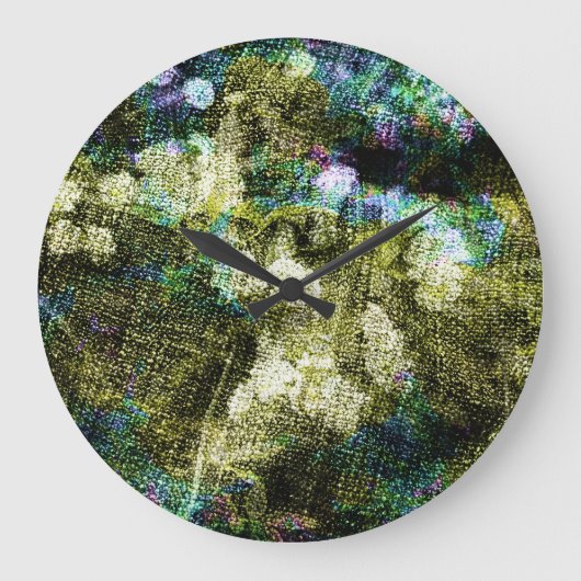 Cool, unique, trendy digital art of flower pattern große wanduhr (Vorderseite)