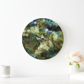 Cool, unique, trendy digital art of flower pattern große wanduhr (Zuhause)