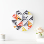 Cool, unique, trendy, urban, colorful triangles große wanduhr (Zuhause)