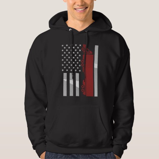 Cool US American Flag Semi Truck Driver 18 Wheeler Hoodie (Vorderseite)