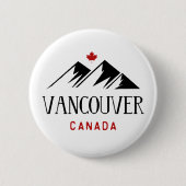 Cool Vancouver Canada Mountains Maple Leaf Button (Vorderseite)