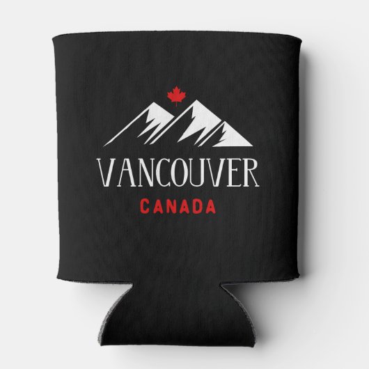 Cool Vancouver Canada Mountains Maple Leaf Dark Dosenkühler (Rückseite)