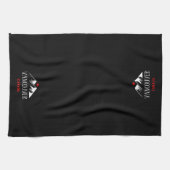 Cool Vancouver Canada Mountains Maple Leaf Dark Geschirrtuch (Horizontal)