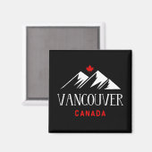 Cool Vancouver Canada Mountains Maple Leaf Dark Magnet (Vorderseite/Rückseite)