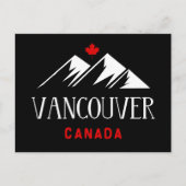 Cool Vancouver Canada Mountains Maple Leaf Dark Postkarte (Vorderseite)