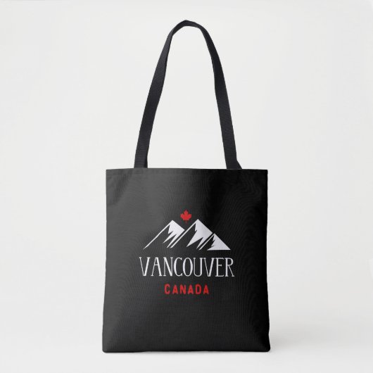 Cool Vancouver Canada Mountains Maple Leaf Dark Tasche (Vorderseite)