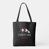 Cool Vancouver Canada Mountains Maple Leaf Dark Tasche (Rückseite)
