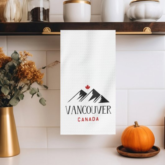 Cool Vancouver Canada Mountains Maple Leaf Geschirrtuch