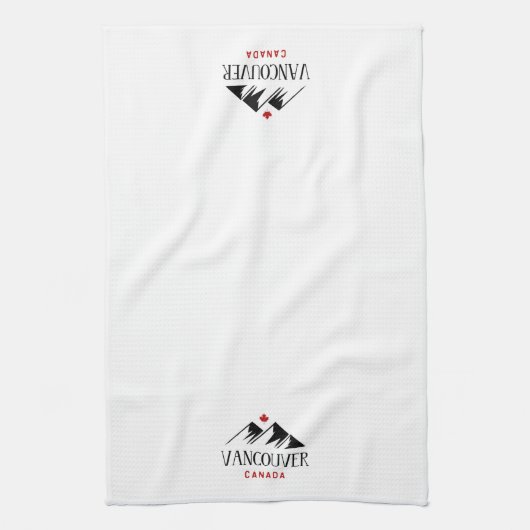 Cool Vancouver Canada Mountains Maple Leaf Geschirrtuch (Vertikal)