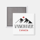 Cool Vancouver Canada Mountains Maple Leaf Magnet (Vorderseite/Rückseite)