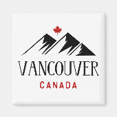 Cool Vancouver Canada Mountains Maple Leaf Magnet (Vorne)