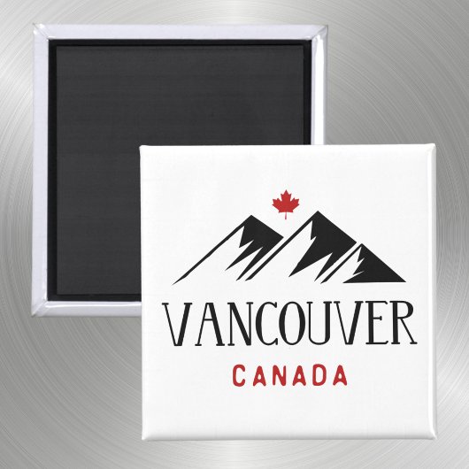 Cool Vancouver Canada Mountains Maple Leaf Magnet
