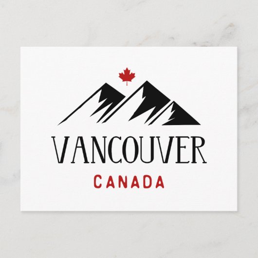 Cool Vancouver Canada Mountains Maple Leaf Postkarte (Vorderseite)