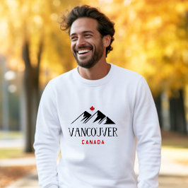 Cool Vancouver Canada Mountains Maple Leaf Sweatshirt