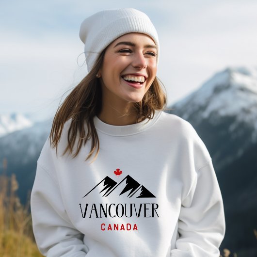 Cool Vancouver Canada Mountains Maple Leaf Sweatshirt