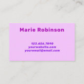 Cool Vaporwave Neon Schriftart Lilac Lila Music DJ Visitenkarte (Rückseite)