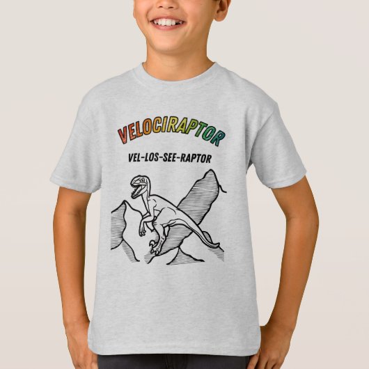 Cool Velociraptor Dinosaur T - Shirt (Vorderseite)
