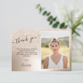 Cool vergoldeter Glitzer Metallic ombre 3 Fotos Sw Dankeskarte (Stehend Vorderseite)