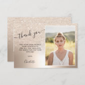Cool vergoldeter Glitzer Metallic ombre 3 Fotos Sw Dankeskarte (Vorne/Hinten)