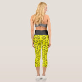 Cool verschüttet Selten Happy Lächelnde Gesichtsmu Capri Leggings (Rückseite)