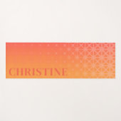 Cool Vibrant Orange Ombre Geometric Yogamatte (Vorderseite (Horizontal))