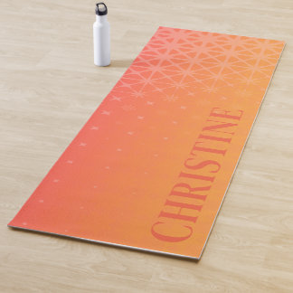 Cool Vibrant Orange Ombre Geometric Yogamatte