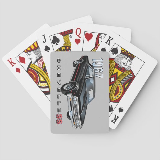 Cool Vintag Black 1967 Chevy Chevelle SS Spielkarten (Rückseite)