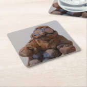 Cool Vintag Clay Skier Rechteckiger Pappuntersetzer (angewinkelt)