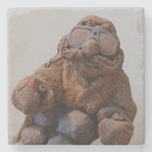 Cool Vintag Clay Skier Steinuntersetzer