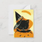 cool Vintage Katze hinzufügen Mitteilungskarte (Vorderseite)