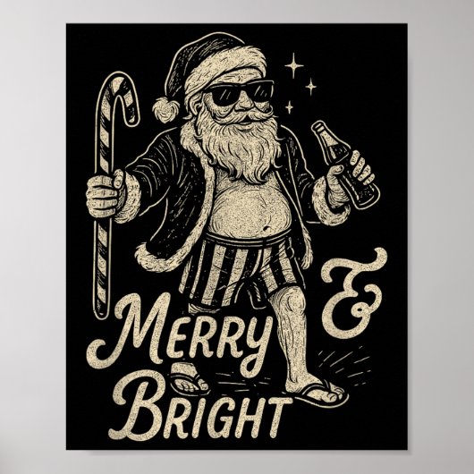 Cool Vintage Santa Clause Party Design  Poster (Vorne)