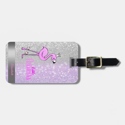 Cool Violet Silver Glitzer Bokeh Ombre Strip Gepäckanhänger (Vorderseite horizontal)