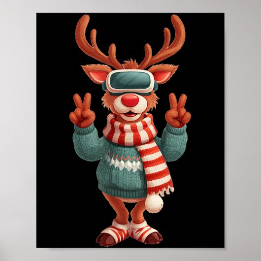 Cool Virtual Reality Reindeer Costume For Adults A Poster (Vorne)