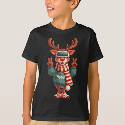 Cool Virtual Reality Reindeer Costume For Adults A T-Shirt (Vorderseite)